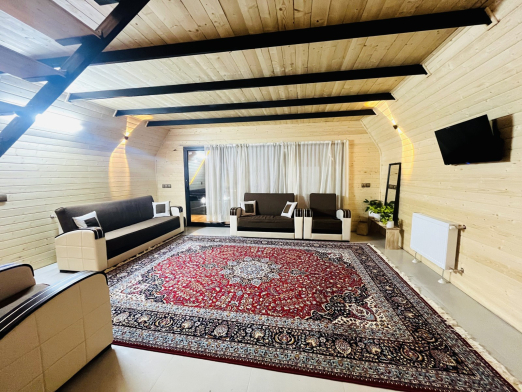 اتاق پذیرایی کلبه سوئیسی دوبلکس "رها" در شیرگاه