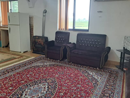 اتاق پذیرایی منزل ویلایی دربست با ویو شالیزار و جنگل