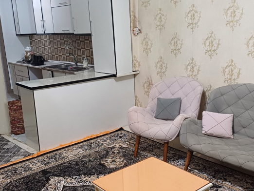 اتاق پذیرایی آپارتمان نوساز تک خواب خوش