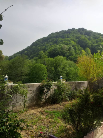 حیاط ویلای دوخواب روبه جنگل و رود جوارم سوادکوه